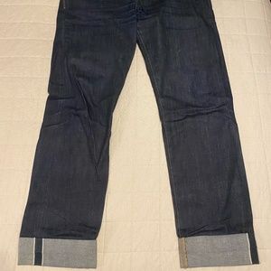 Flint and Tinder stretch selvedge denim jeans, straight tapered